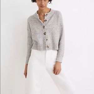 Madewell Broadway Cardigan Sweater XL in Marled Panda